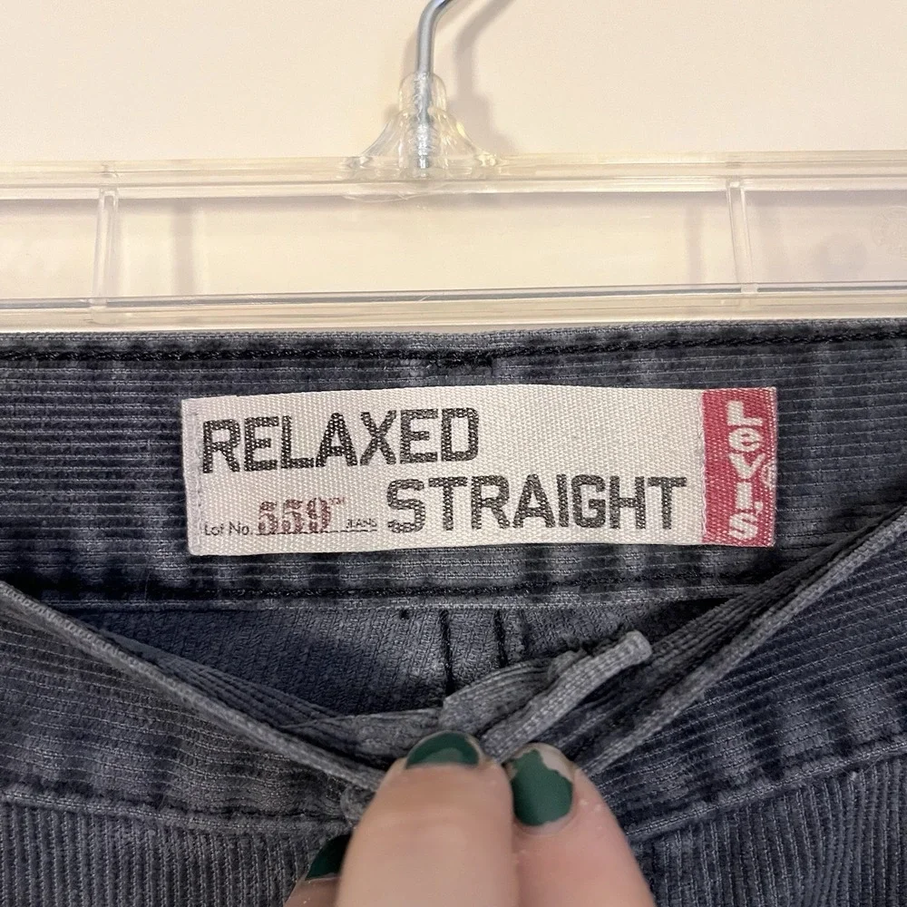 Vintage LEVIS 559 STRAUSS & CO Men's Gray 559 Straight Corduroy Trousers 40x30